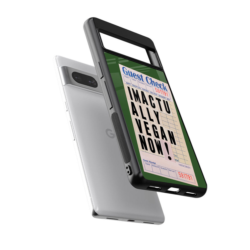 i'm vegan back phone cover | glass case for Google Pixel 7A