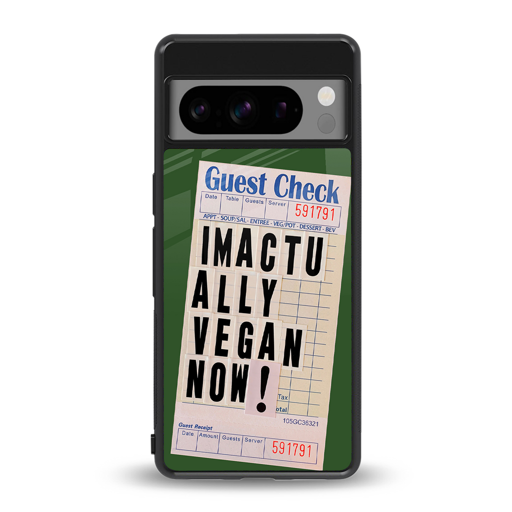 i'm vegan back phone cover | glass case for google pixel 8 pro