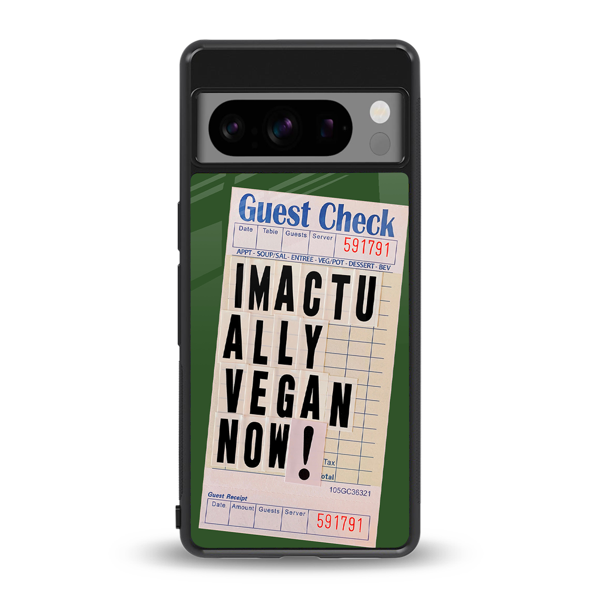 i'm vegan back phone cover | glass case for google pixel 8 pro