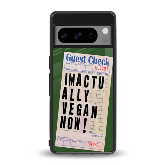 i'm vegan back phone cover | glass case for google pixel 8 pro