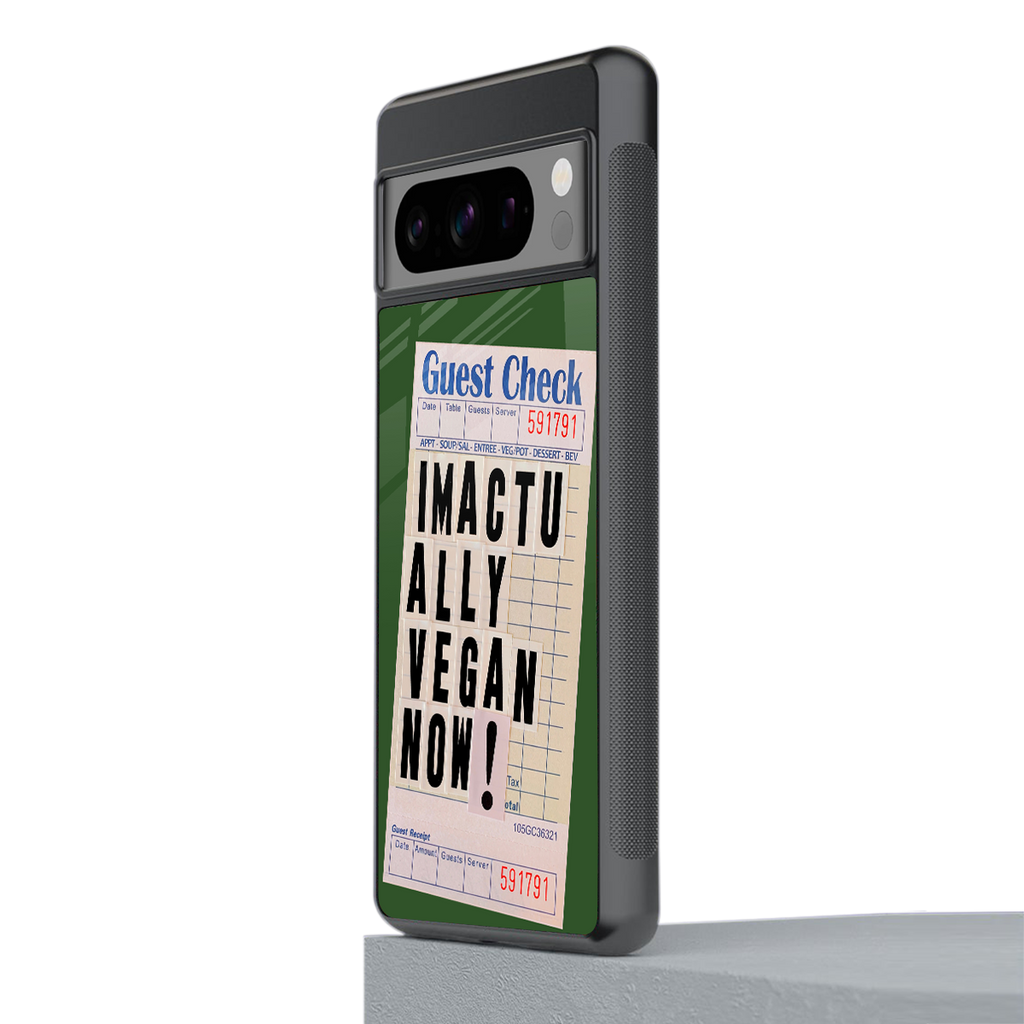 i'm vegan back phone cover | glass case for google pixel 8 pro