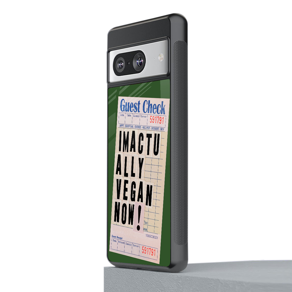 i'm vegan back phone cover | glass case for Google Pixel 8
