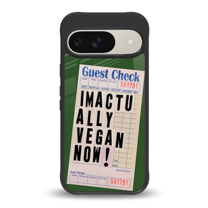 i'm vegan back phone cover | glass case for google pixel 9