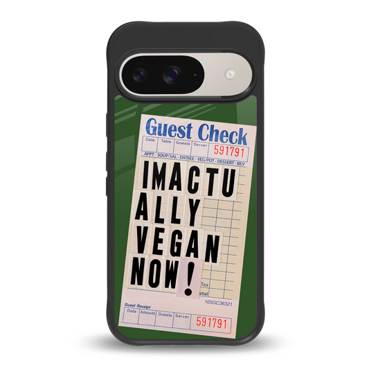i'm vegan back phone cover | glass case for google pixel 9