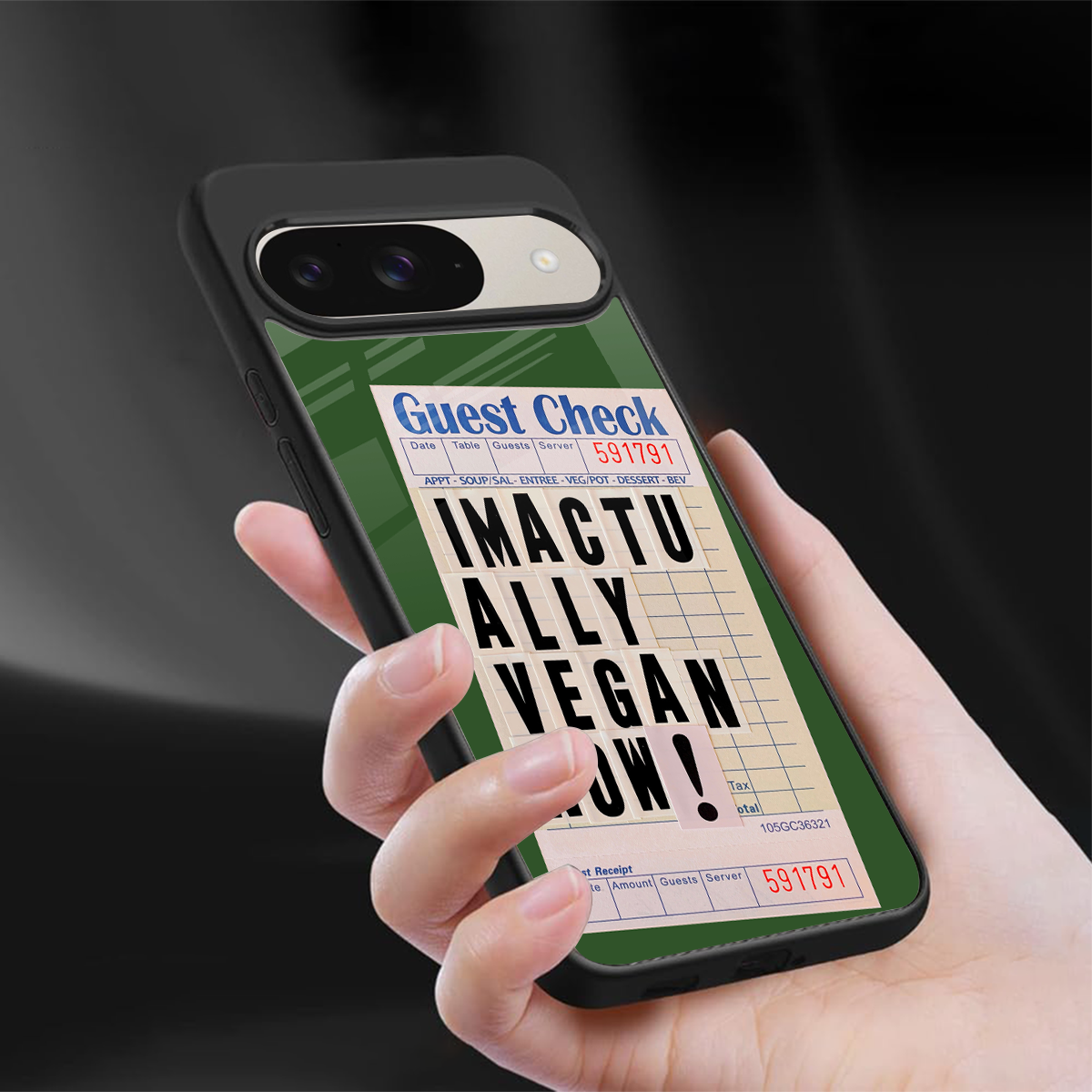 i'm vegan back phone cover | glass case for google pixel 9
