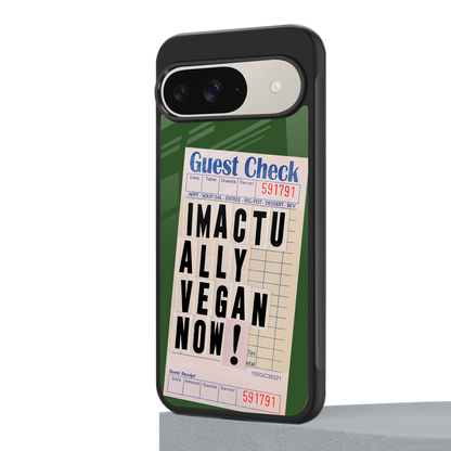 i'm vegan back phone cover | glass case for google pixel 9