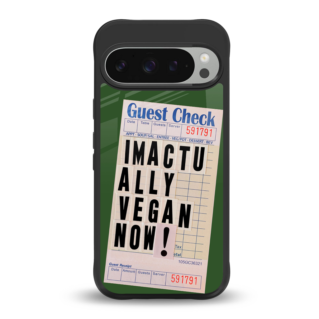 i'm vegan back phone cover | glass case for google pixel 9 pro