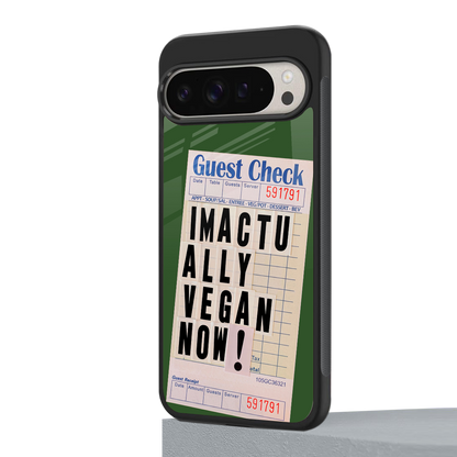i'm vegan back phone cover | glass case for google pixel 9 pro