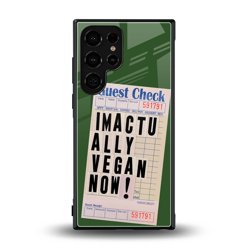 i'm vegan back phone cover | glass case for samsung galaxy s24 ultra