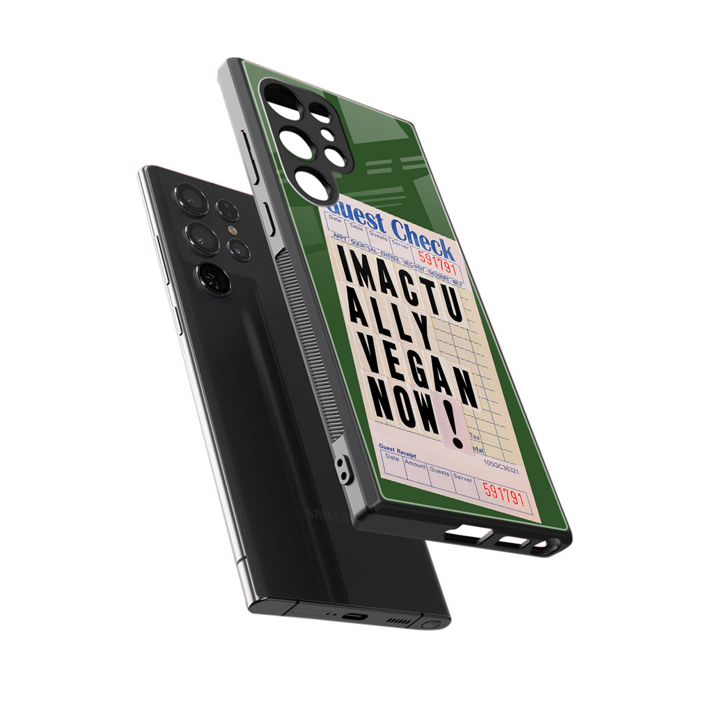 i'm vegan back phone cover | glass case for samsung galaxy s23 ultra