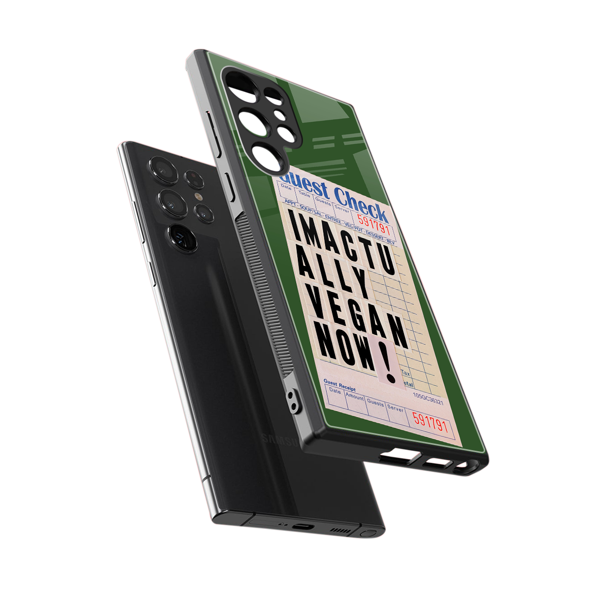 i'm vegan back phone cover | glass case for samsung galaxy s23 ultra