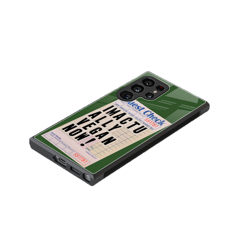 i'm vegan back phone cover | glass case for samsung galaxy s23 ultra