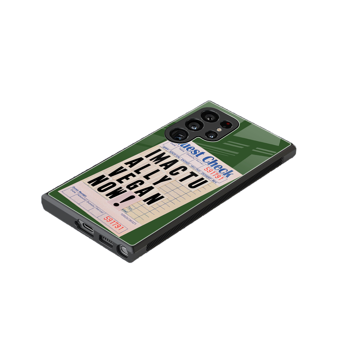 i'm vegan back phone cover | glass case for samsung galaxy s23 ultra