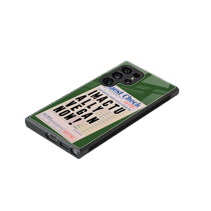 i'm vegan back phone cover | glass case for samsung galaxy s23 ultra