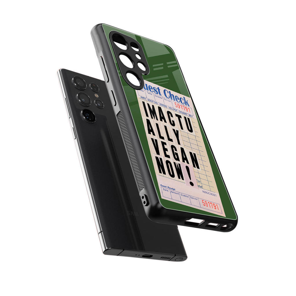 i'm vegan back phone cover | glass case for samsung galaxy s25 ultra