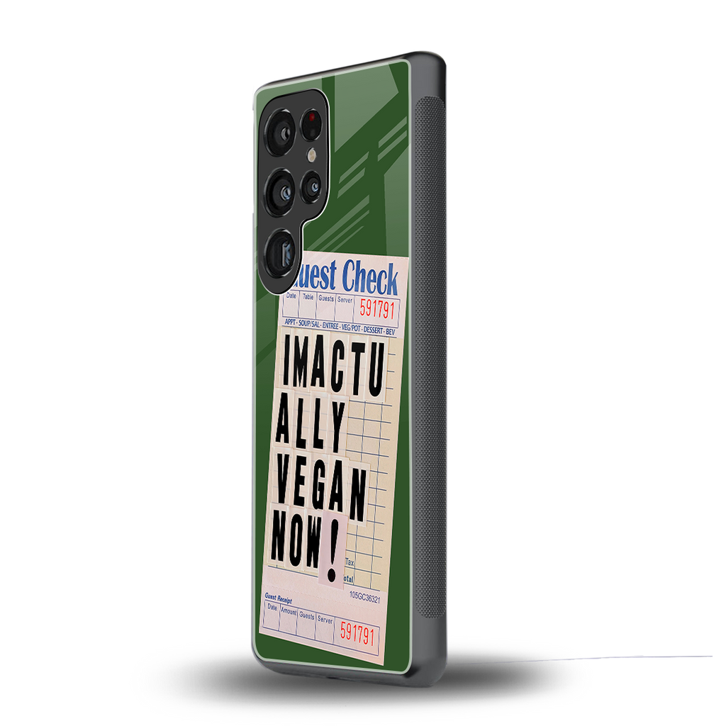 i'm vegan back phone cover | glass case for samsung galaxy s25 ultra