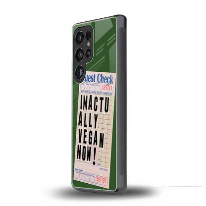 i'm vegan back phone cover | glass case for samsung galaxy s25 ultra