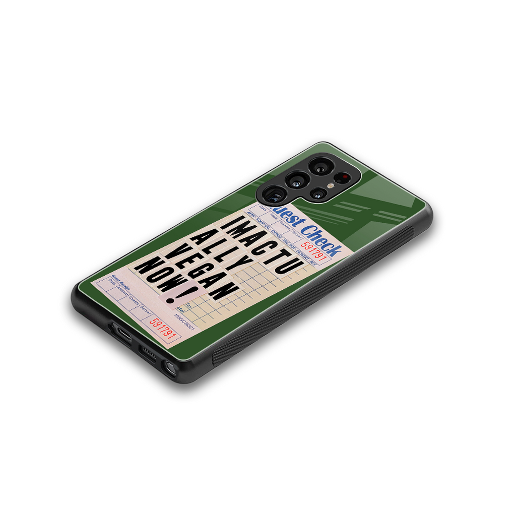 i'm vegan back phone cover | glass case for samsung galaxy s25 ultra