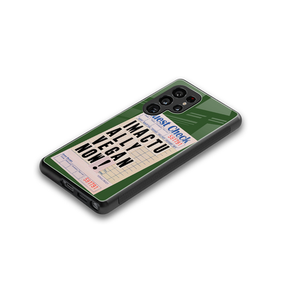 i'm vegan back phone cover | glass case for samsung galaxy s25 ultra