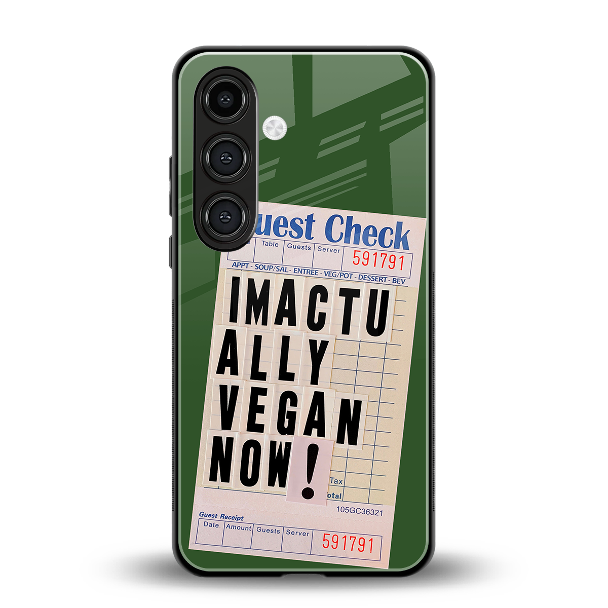 i'm vegan back phone cover | glass case for samsung galaxy s24 plus