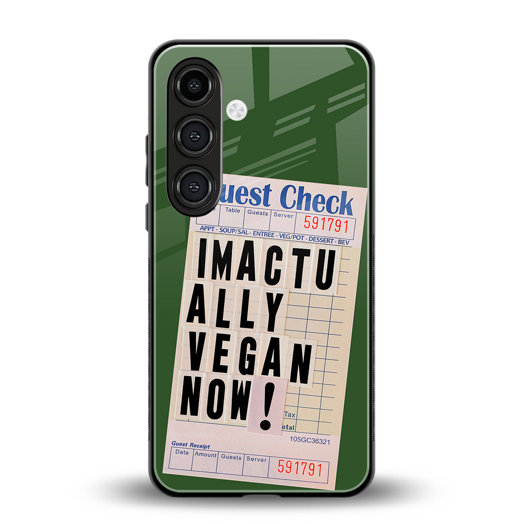i'm vegan back phone cover | glass case for samsung galaxy s25 plus