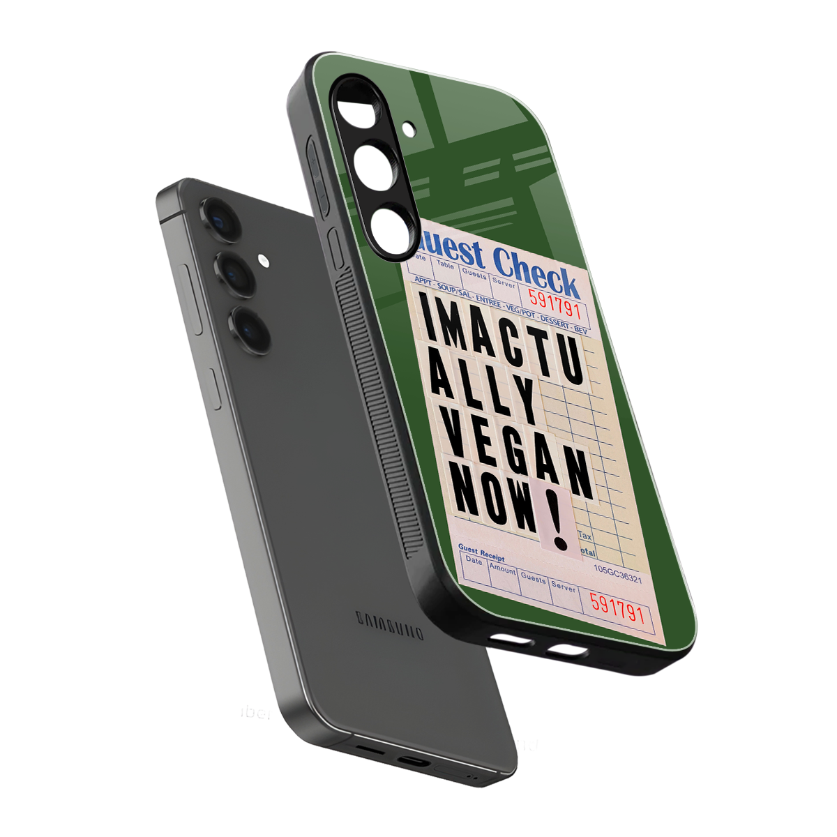 i'm vegan back phone cover | glass case for samsung galaxy s24 fe