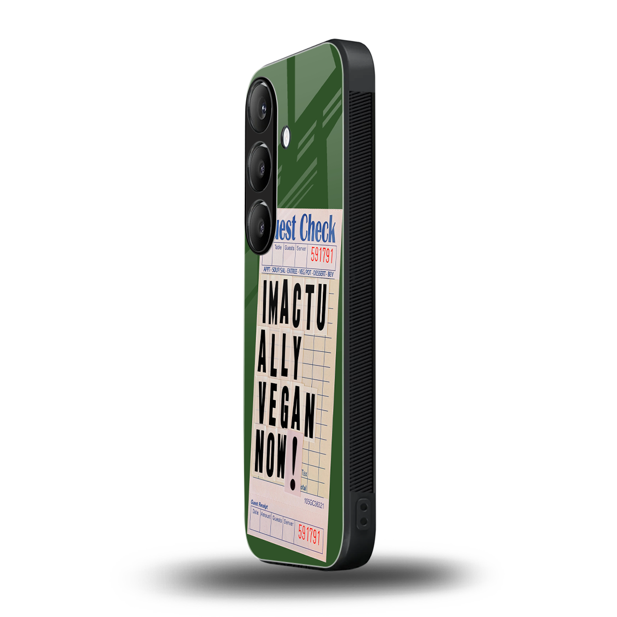 i'm vegan back phone cover | glass case for samsung galaxy s24 fe