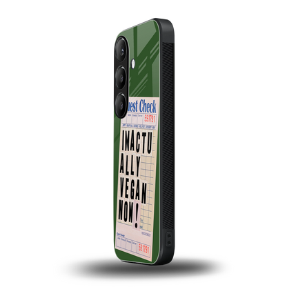 i'm vegan back phone cover | glass case for samsung galaxy s24 fe
