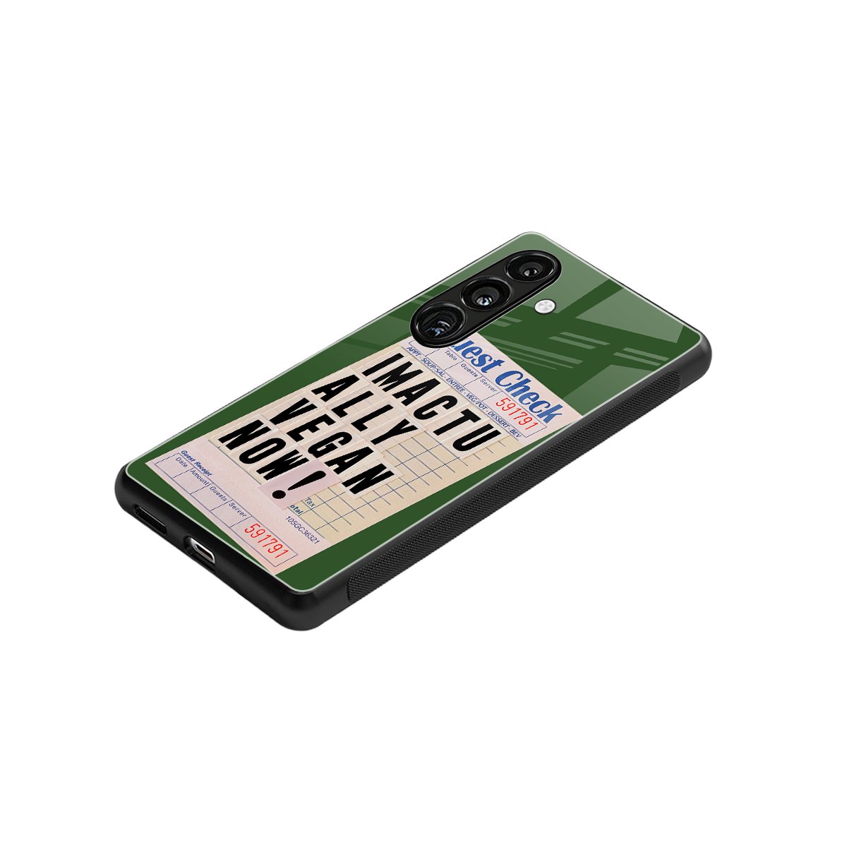 i'm vegan back phone cover | glass case for samsung galaxy s24 plus