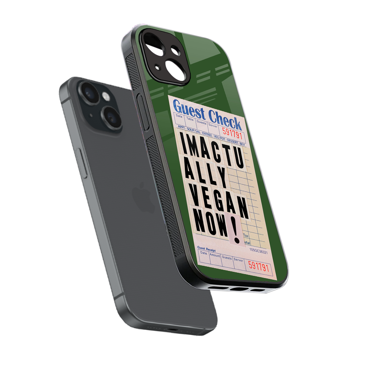 i'm vegan back phone cover | glass case for iphone 15