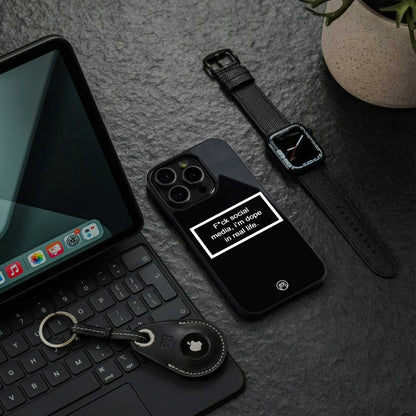 i'm dope in real life black glass back phone cover | glass case for iphone 13 pro max
