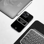 i'm not interested black back phone cover | glass case for iphone 15 pro