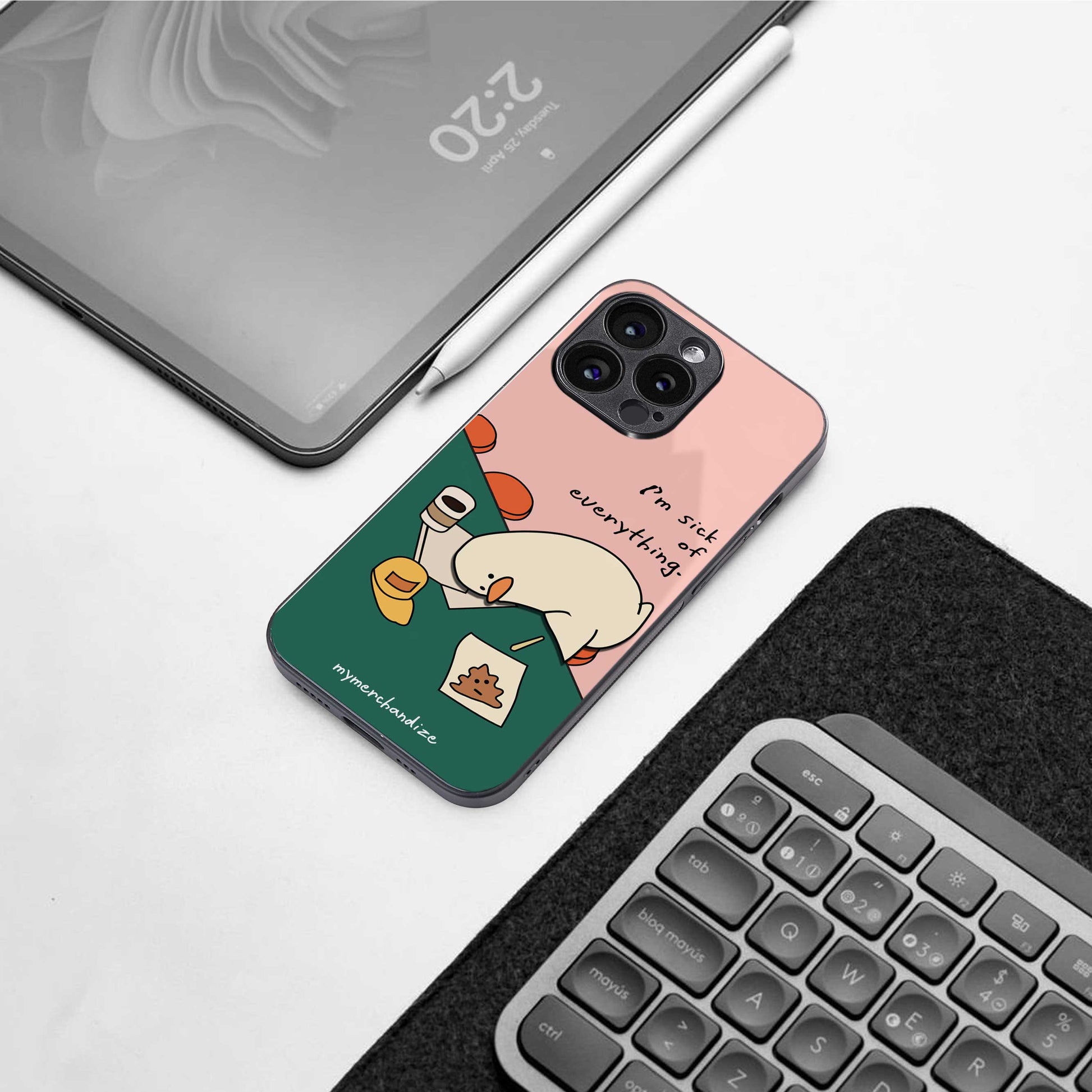 i'm sick of everything back phone cover | glass case for samsung galaxy s23 plus