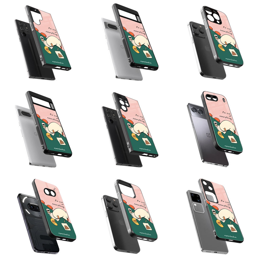 Durable Glass Back Mobile Case for iPhone, Samsung, OnePlus, Google Pixel, Redmi, Vivo, Oppo