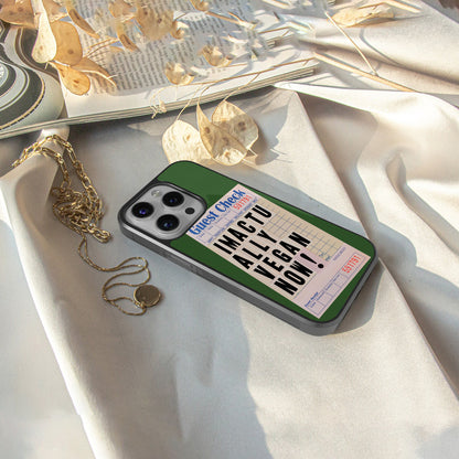 i'm vegan back phone cover | glass case for iphone 16 pro max