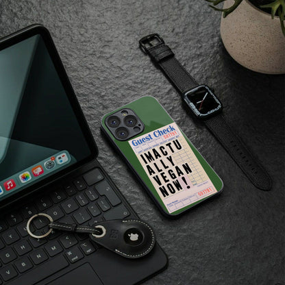i'm vegan back phone cover | glass case for iphone 16 pro max