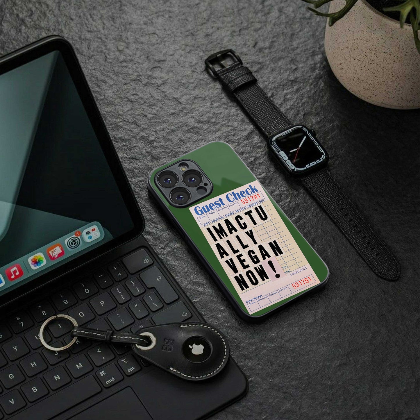 i'm vegan back phone cover | glass case for samsung galaxy s23 plus