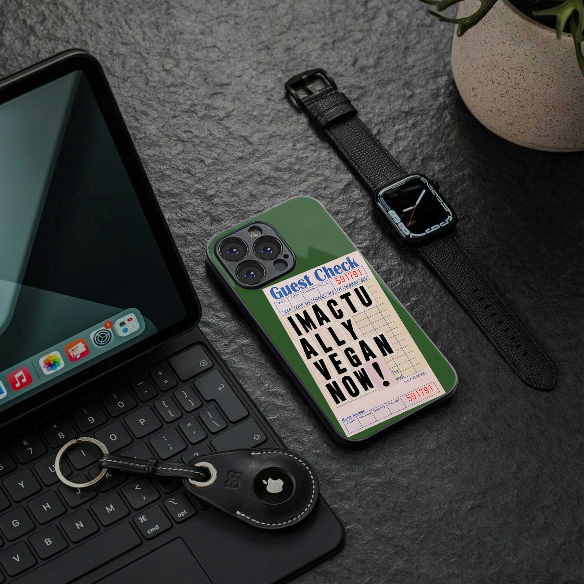 i'm vegan back phone cover | glass case for Google Pixel 7A