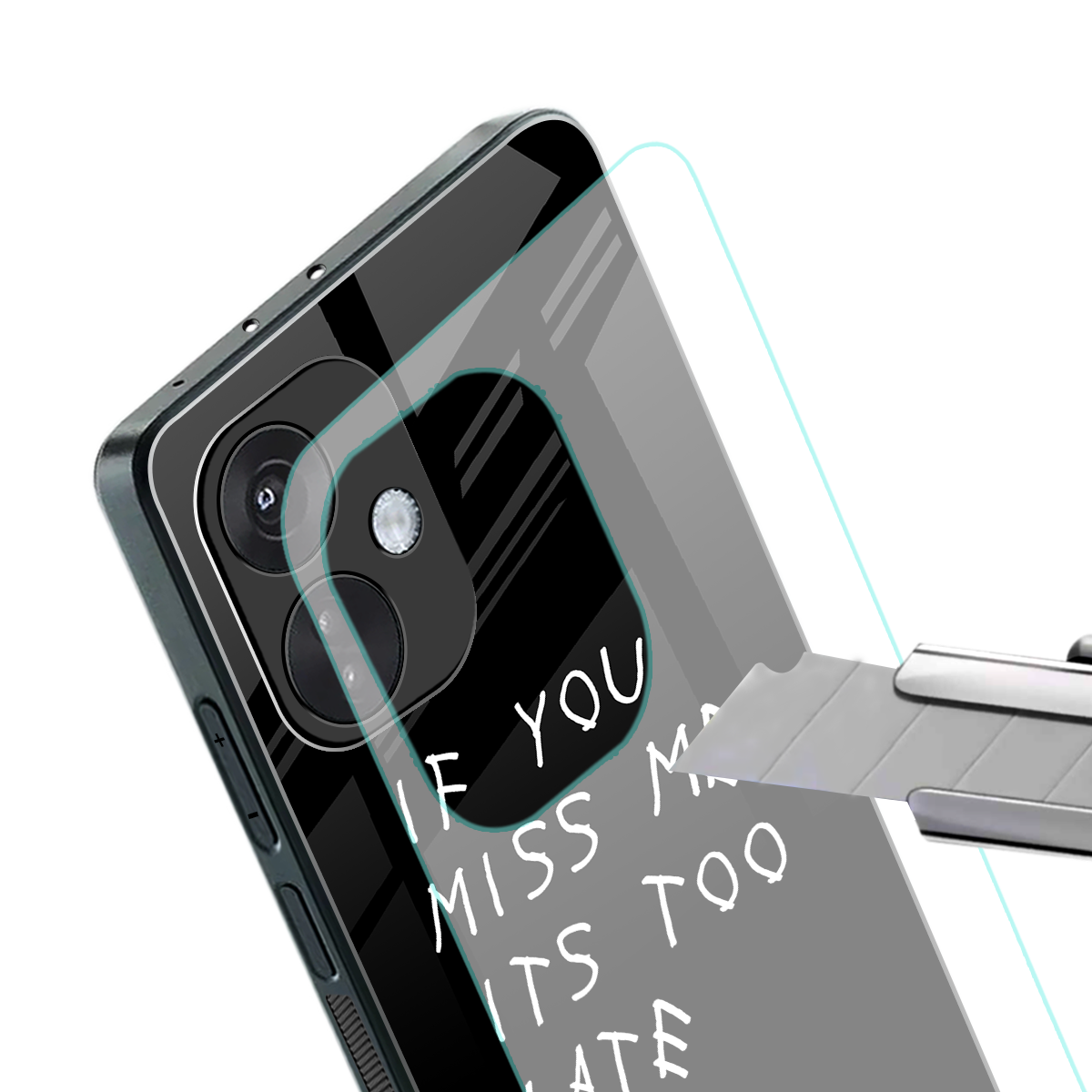 if you miss me its too late back phone cover | glass case for oneplus nord ce 3