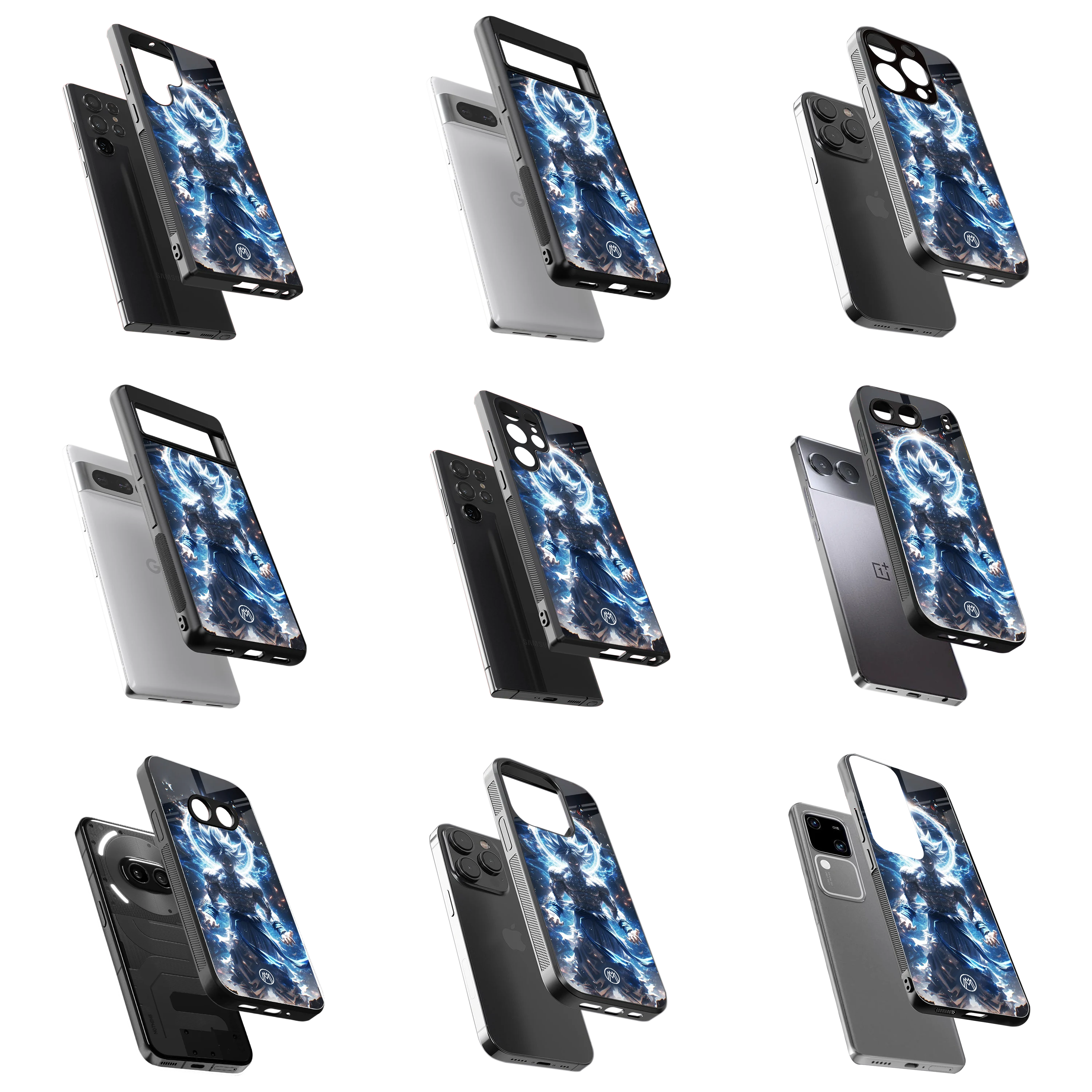 Durable Glass Back Mobile Case for iPhone, Samsung, OnePlus, Google Pixel, Redmi, Vivo, Oppo