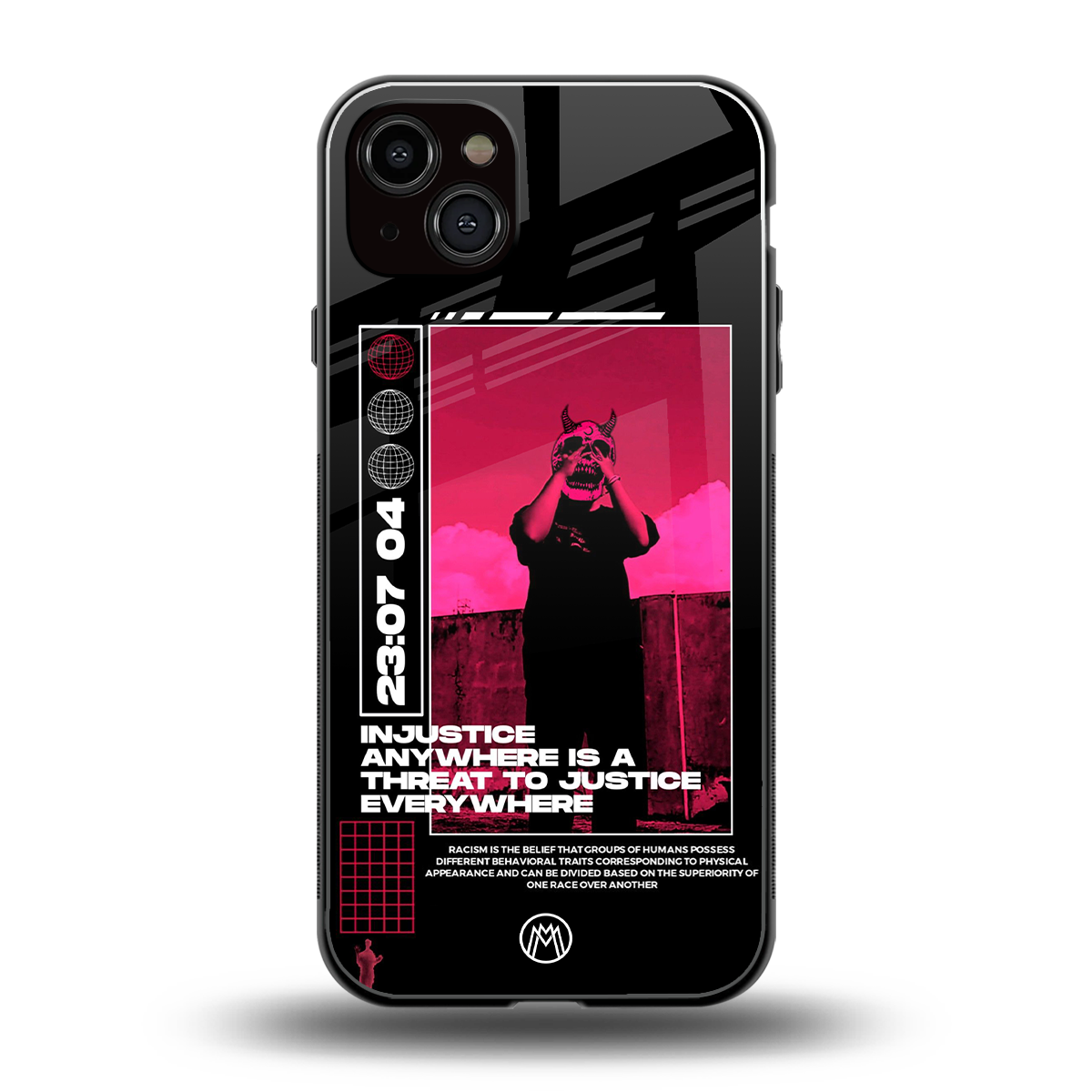injustice back phone cover | glass case for iphone 15 plus