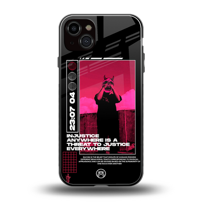 injustice back phone cover | glass case for iphone 14 plus