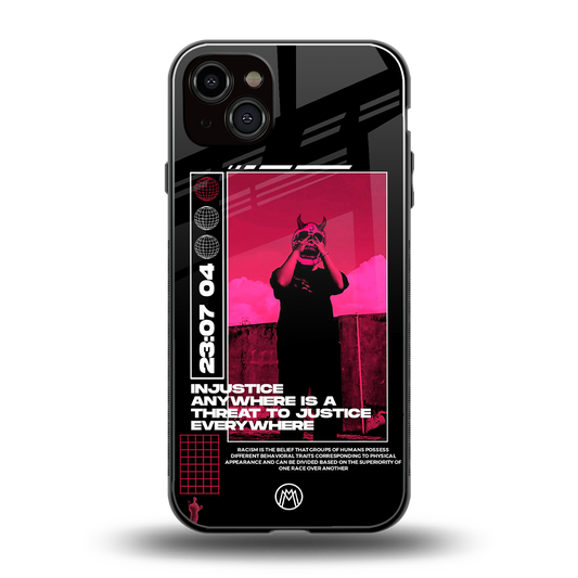 injustice back phone cover | glass case for iphone 14 plus