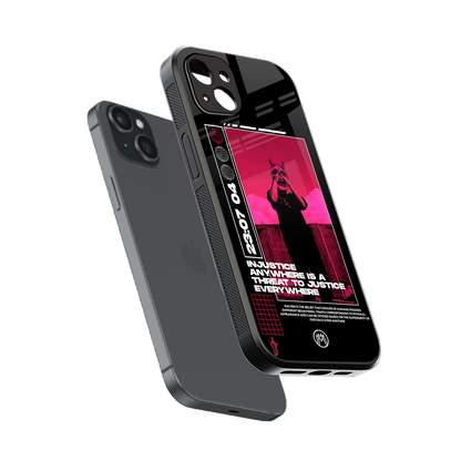 injustice back phone cover | glass case for iphone 14 plus