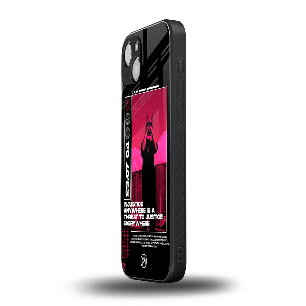 injustice back phone cover | glass case for iphone 14 plus