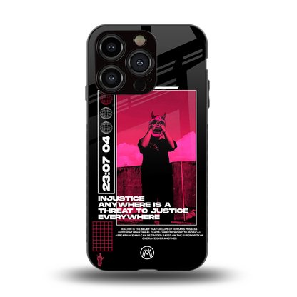 injustice back phone cover | glass case for iphone 15 pro