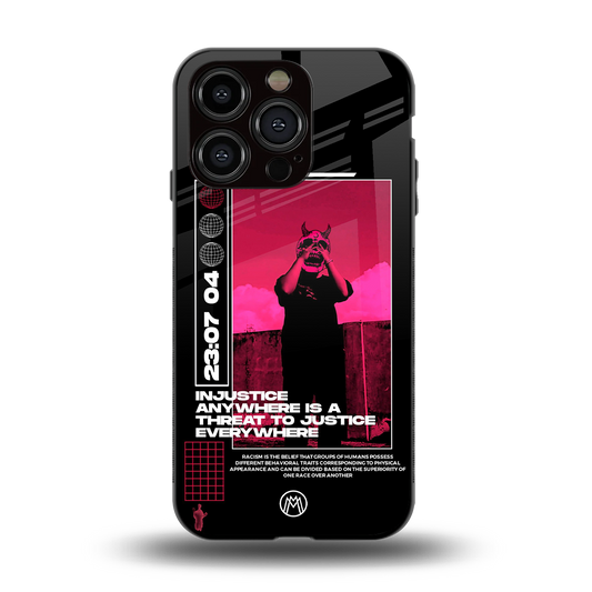 injustice back phone cover | glass case for iphone 15 pro