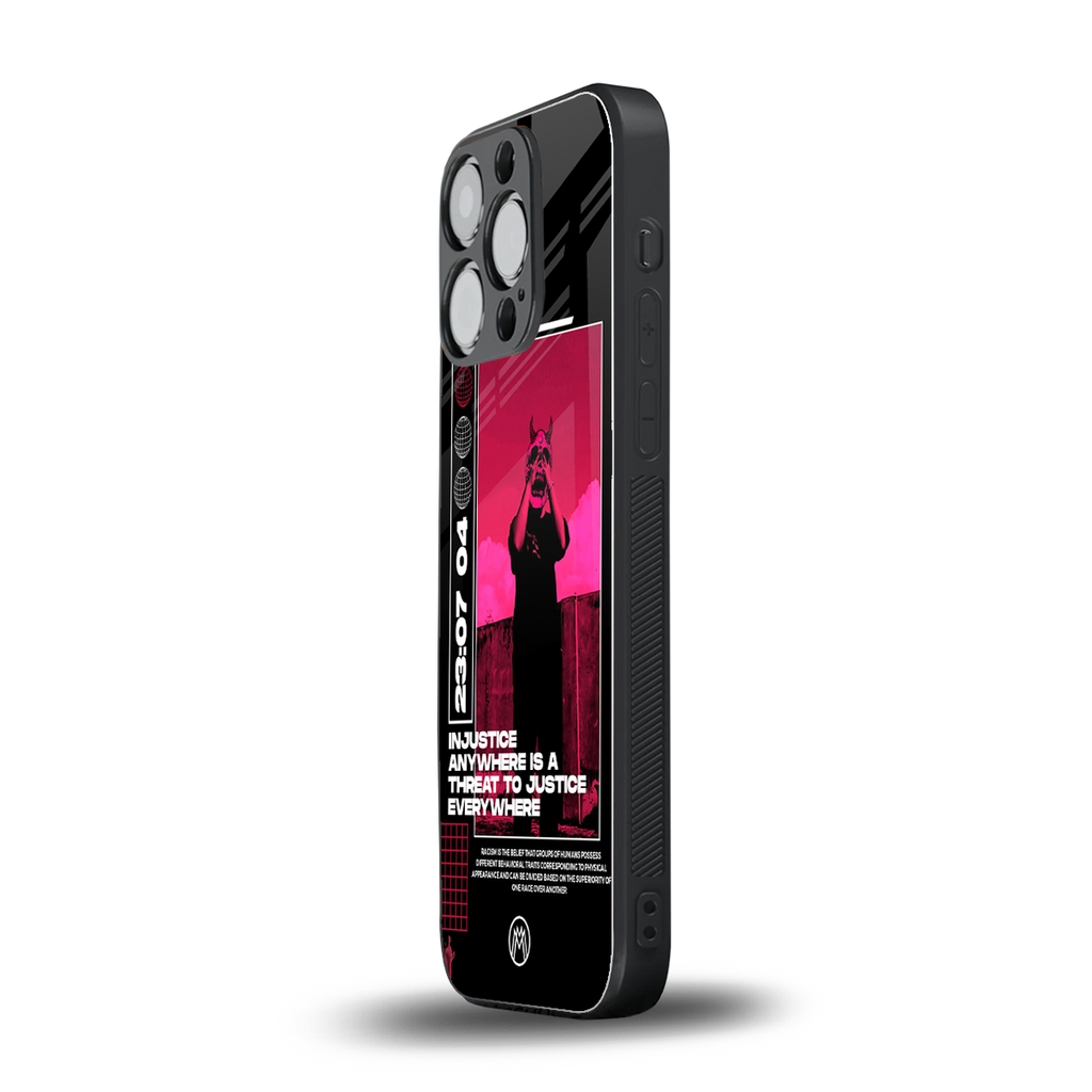 injustice back phone cover | glass case for iphone 15 pro