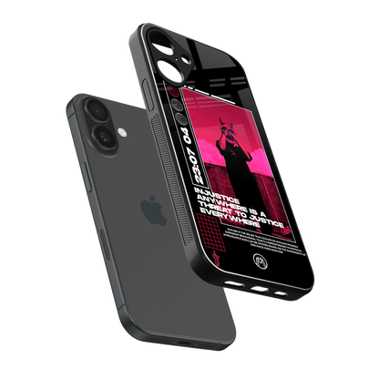 injustice back phone cover | glass case for iphone 16 plus