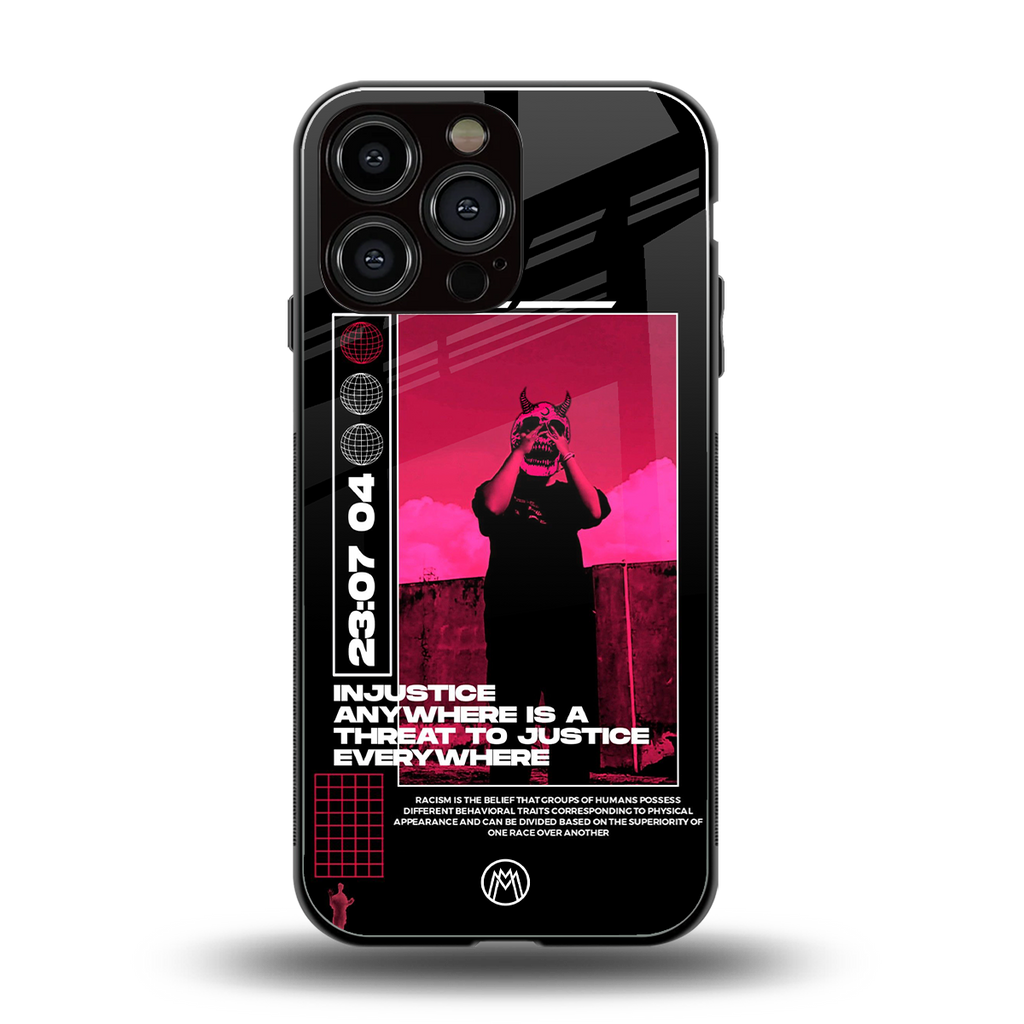 injustice back phone cover | glass case for iphone 16 pro max
